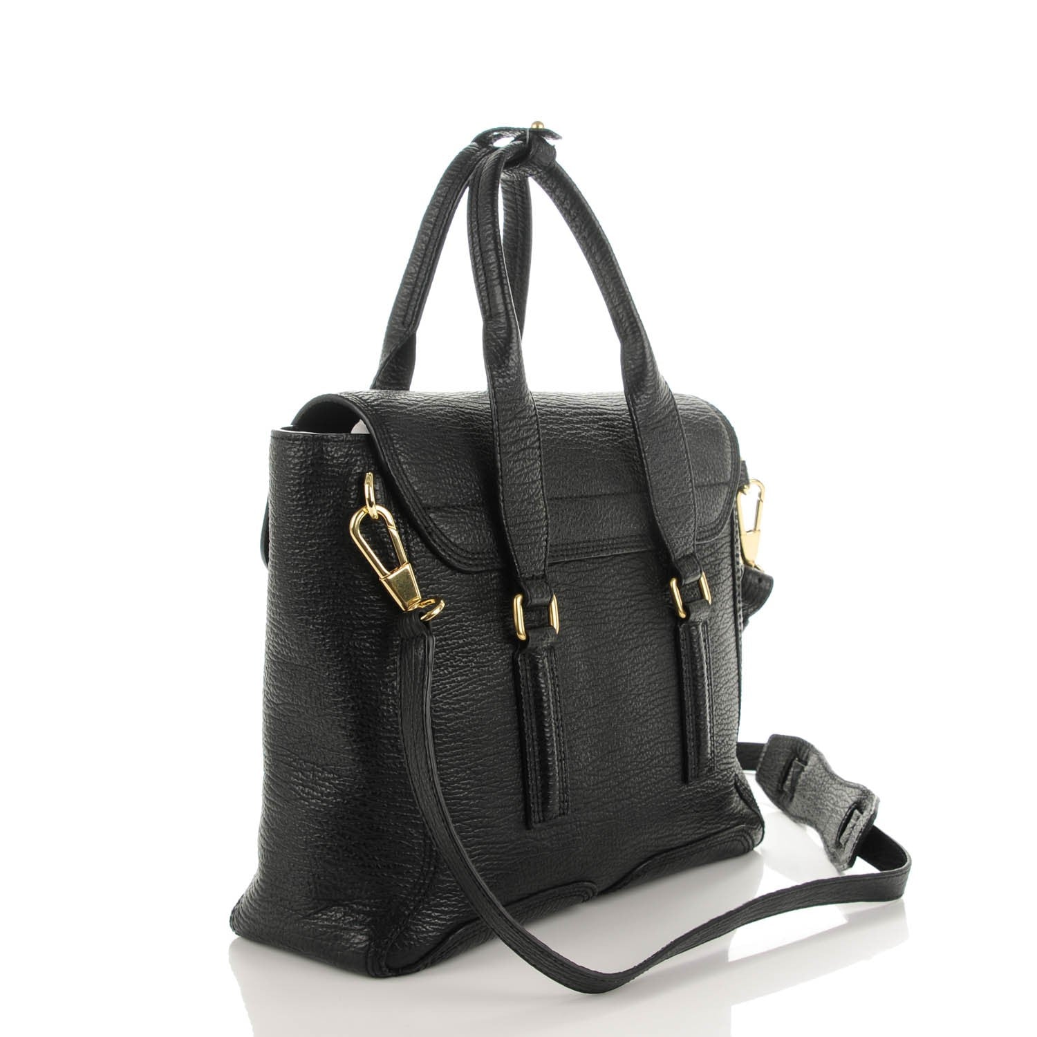 3.1 Phillip Lim 3.1 Textured Calfskin Medium Pashli Satchel Black 3 of 7