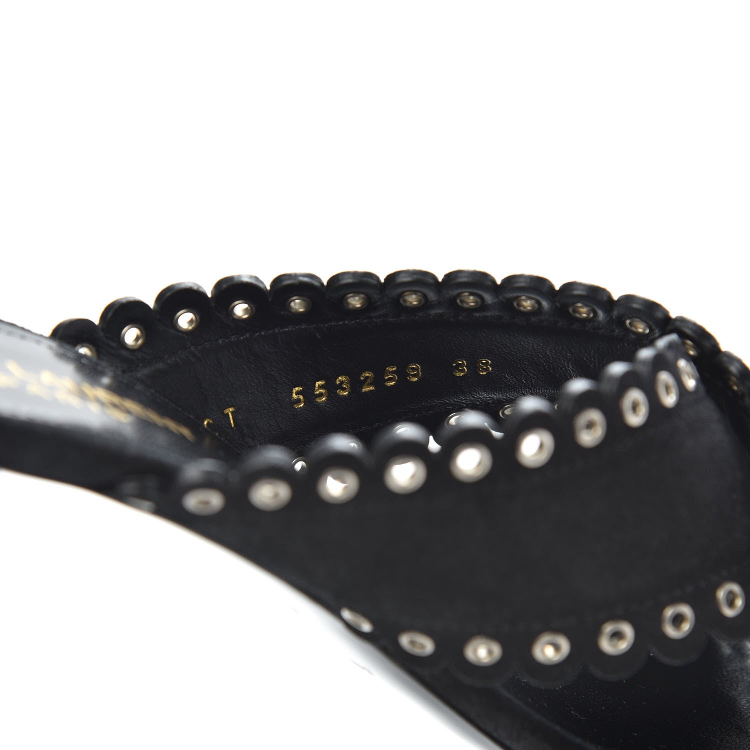 Saint Laurent Suede Eyelet LouLou 70 Mules 38 Black 8 of 9