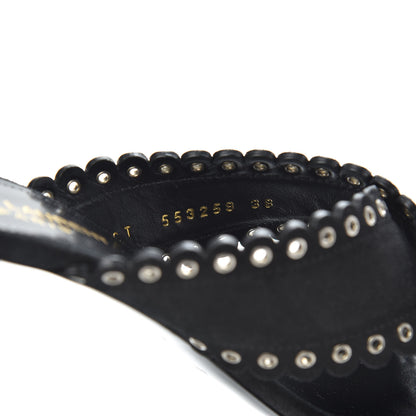 Saint Laurent Suede Eyelet LouLou 70 Mules 38 Black 8 of 9
