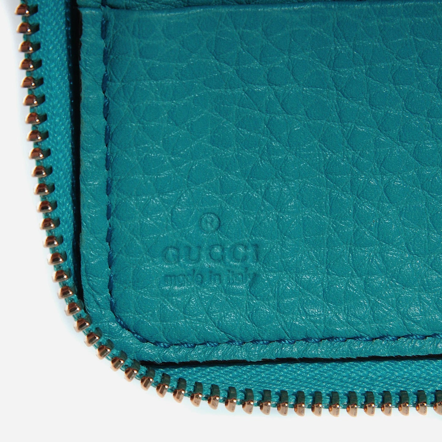 Pebbled Calfskin Soho Zip Around Wallet Deep Cobalt