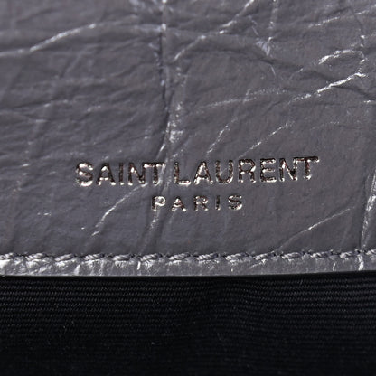 Saint Laurent Crinkled Calfskin Matelasse Monogram Baby Niki Chain Satchel Storm 7 of 9