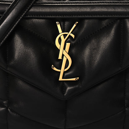 Saint Laurent Lambskin Quilted Small Loulou Puffer Monogram Chain Satchel Black 8 of 10