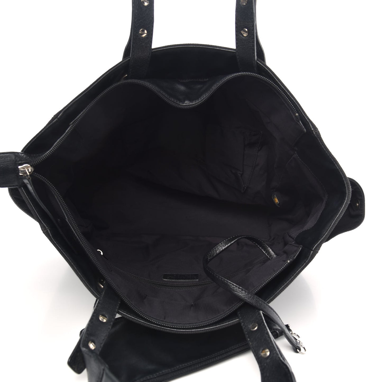 Coated Canvas Quilted Large Paris Biarritz Tote Black