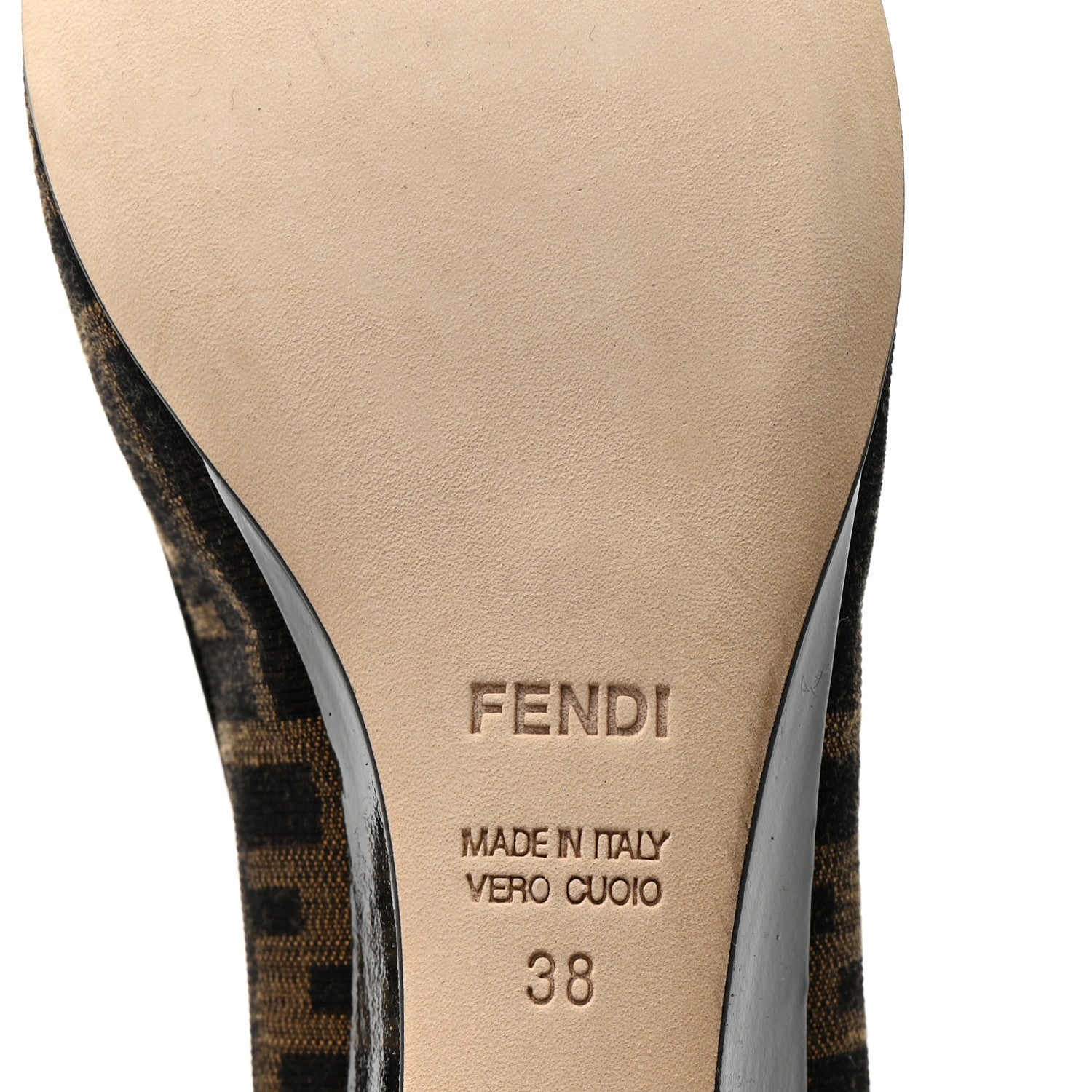 Fendi Zucca Vernice Zeppa Wedge Pumps 38 Tobacco Black 7 of 9
