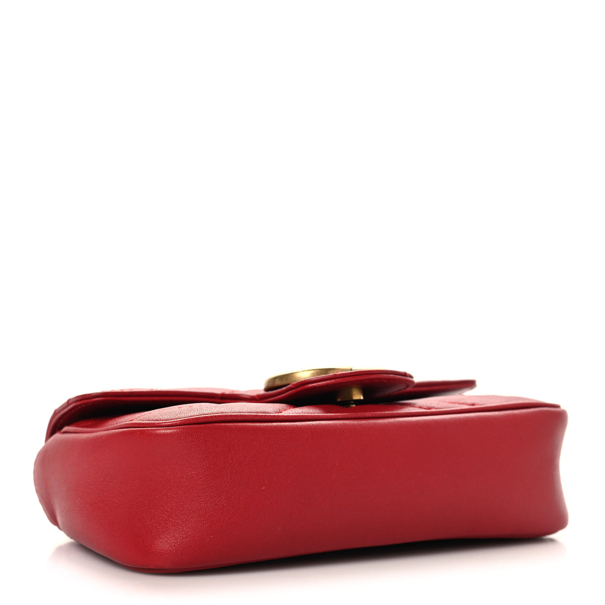 Gucci Calfskin Matelasse Super Mini GG Marmont Shoulder Bag Hibiscus Red 4 of 12