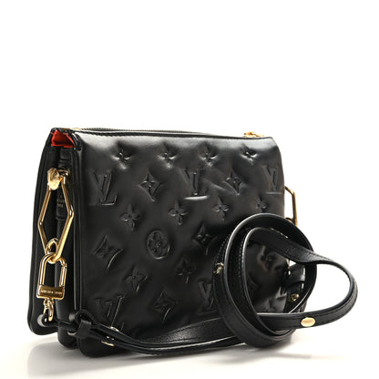 Louis Vuitton Lambskin Embossed Monogram Coussin BB Black 3 of 10