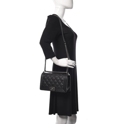 Chanel Calfskin Double Stitch Medium Boy Flap Black 2 of 12