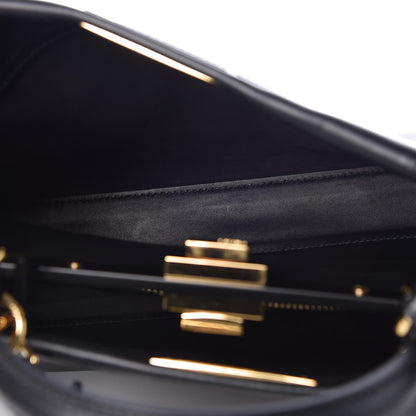 Fendi Vitello Seta Shiny Nappa Medium Peekaboo Iconic Satchel Black 6 of 9
