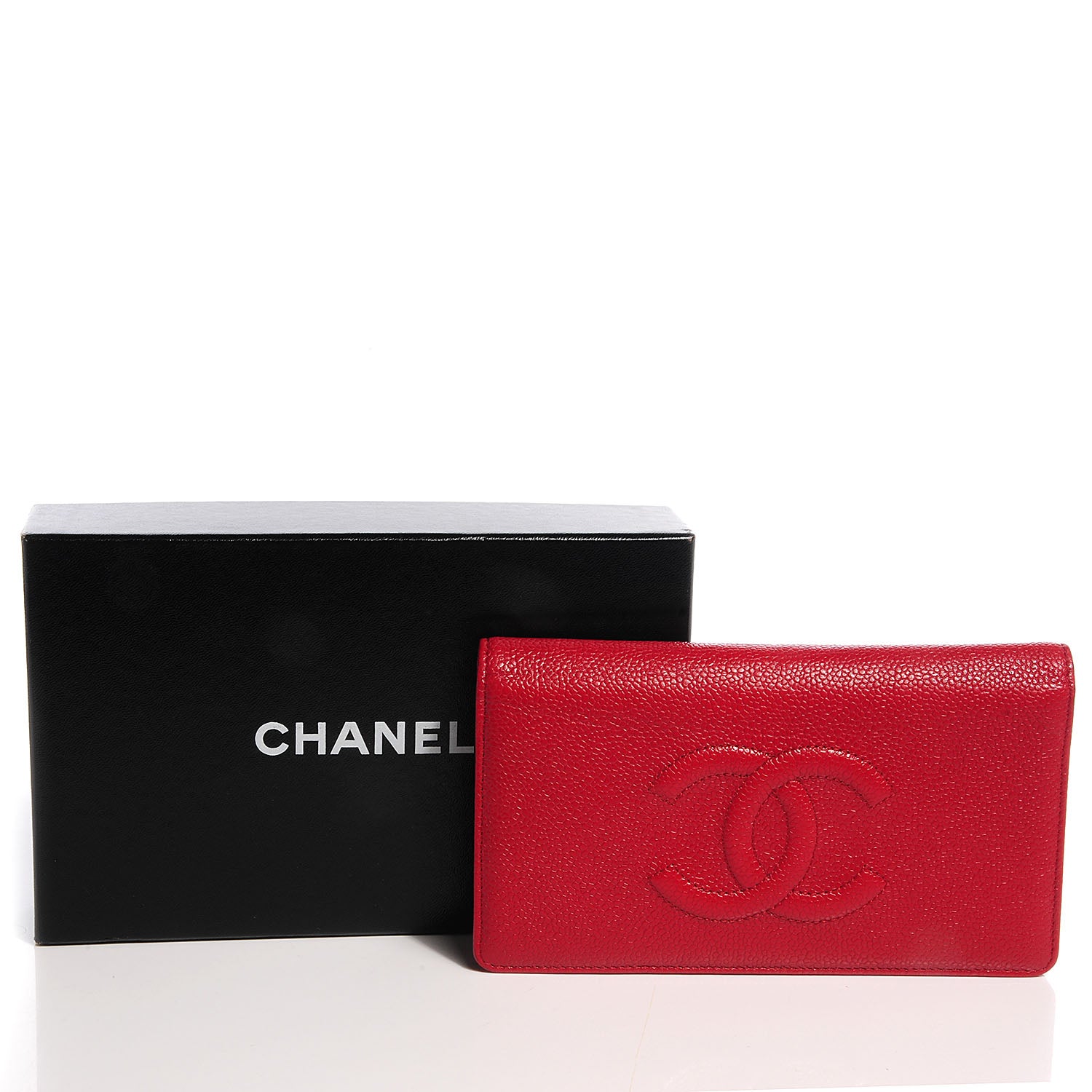 Chanel Caviar Yen CC Wallet Red 5 of 9