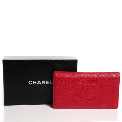 Chanel Caviar Yen CC Wallet Red 5 of 9