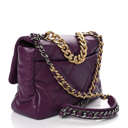 Chanel Goatskin Quilted Large Chanel 19 Flap Purple 3 of 10