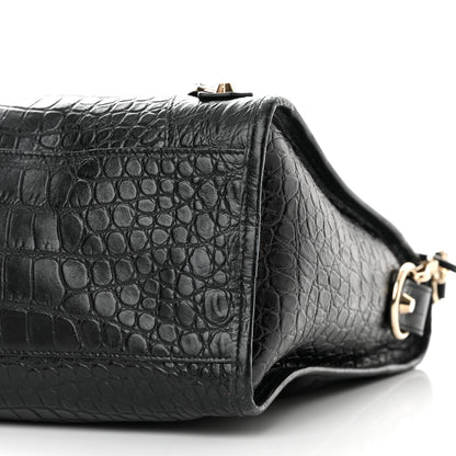 Balenciaga Calfskin Crocodile Embossed Classic Hardware City Black 10 of 17
