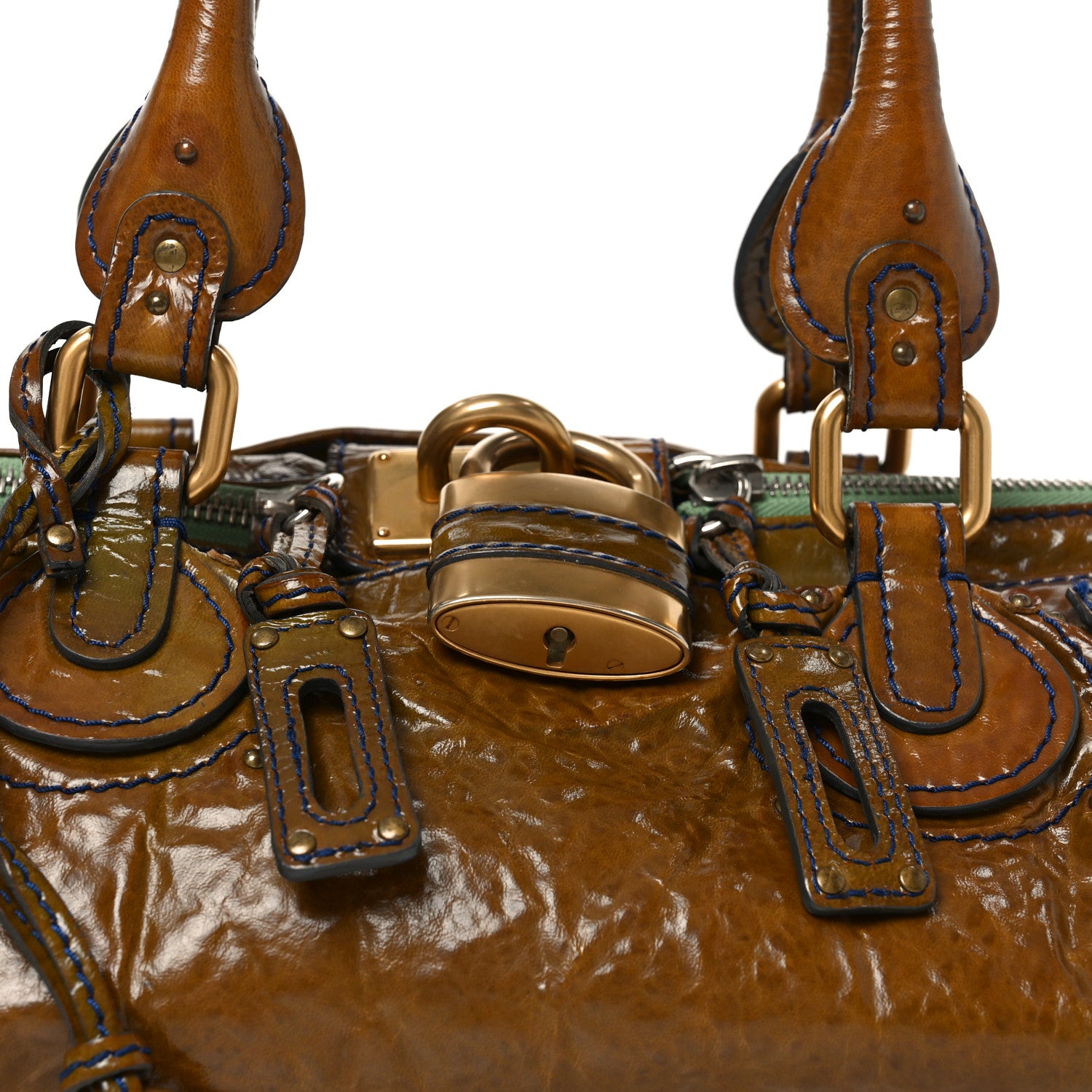 Chloe Crinkled Patent Medium Paddington Satchel 8 of 11