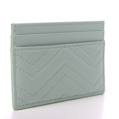 Gucci Calfskin Matelasse GG Marmont Card Holder Water Green 3 of 7