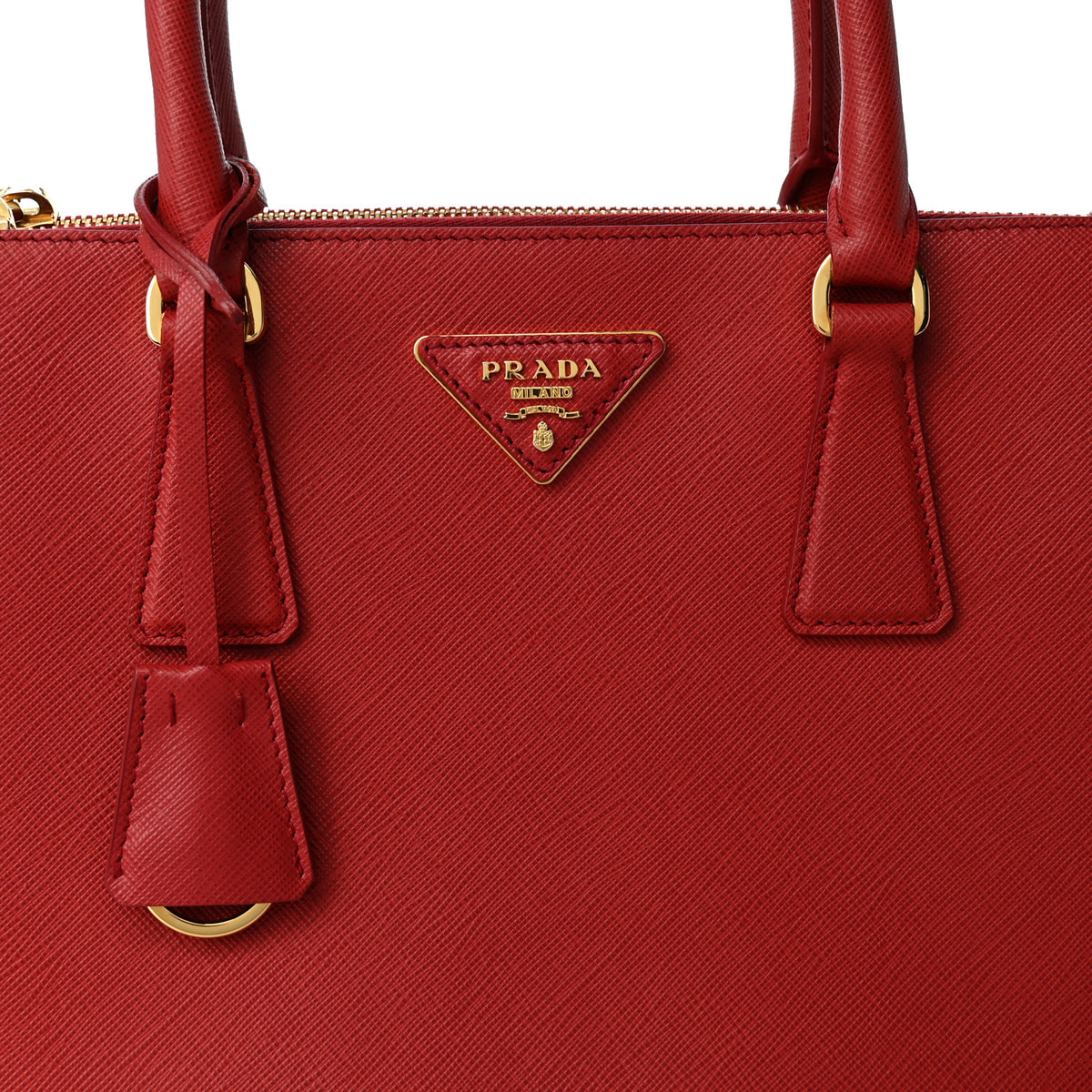 Saffiano Small Galleria Double Zip Tote Fuoco