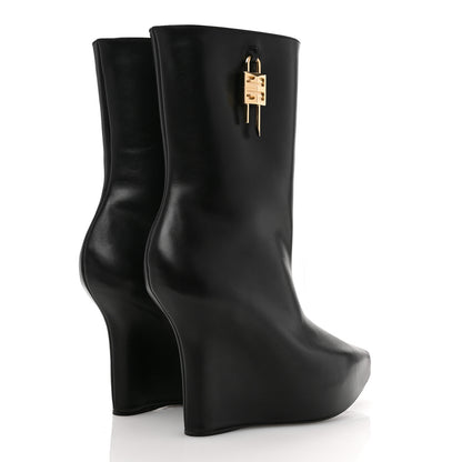 Givenchy Calfskin G Lock 80mm Wedge Low Boots 38 Black 5 of 10