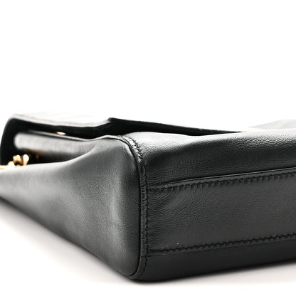 Saint Laurent Smooth Calfskin Suede Medium Reversible Monogram Kate Satchel Black 15 of 17