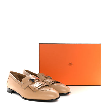 Hermes Goatskin Womens Royal Loafers 39 Beige Argile 11 of 11