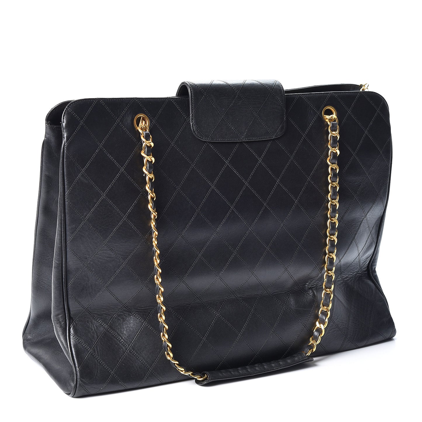 Calfskin Stitched XL Weekender Black