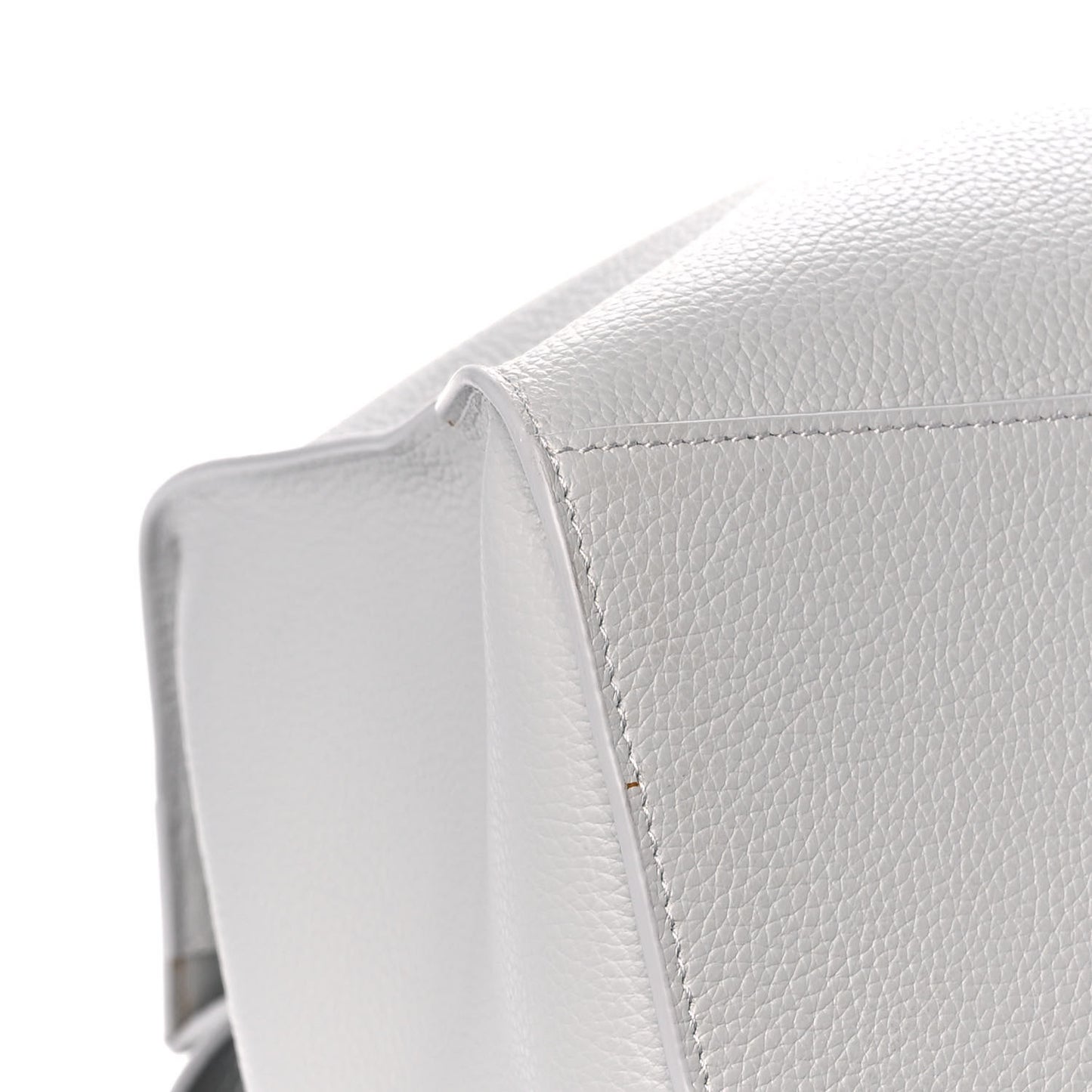 Grained Calfskin Neo Classic Silver Hardware Large Top Handle Bag Light Grey