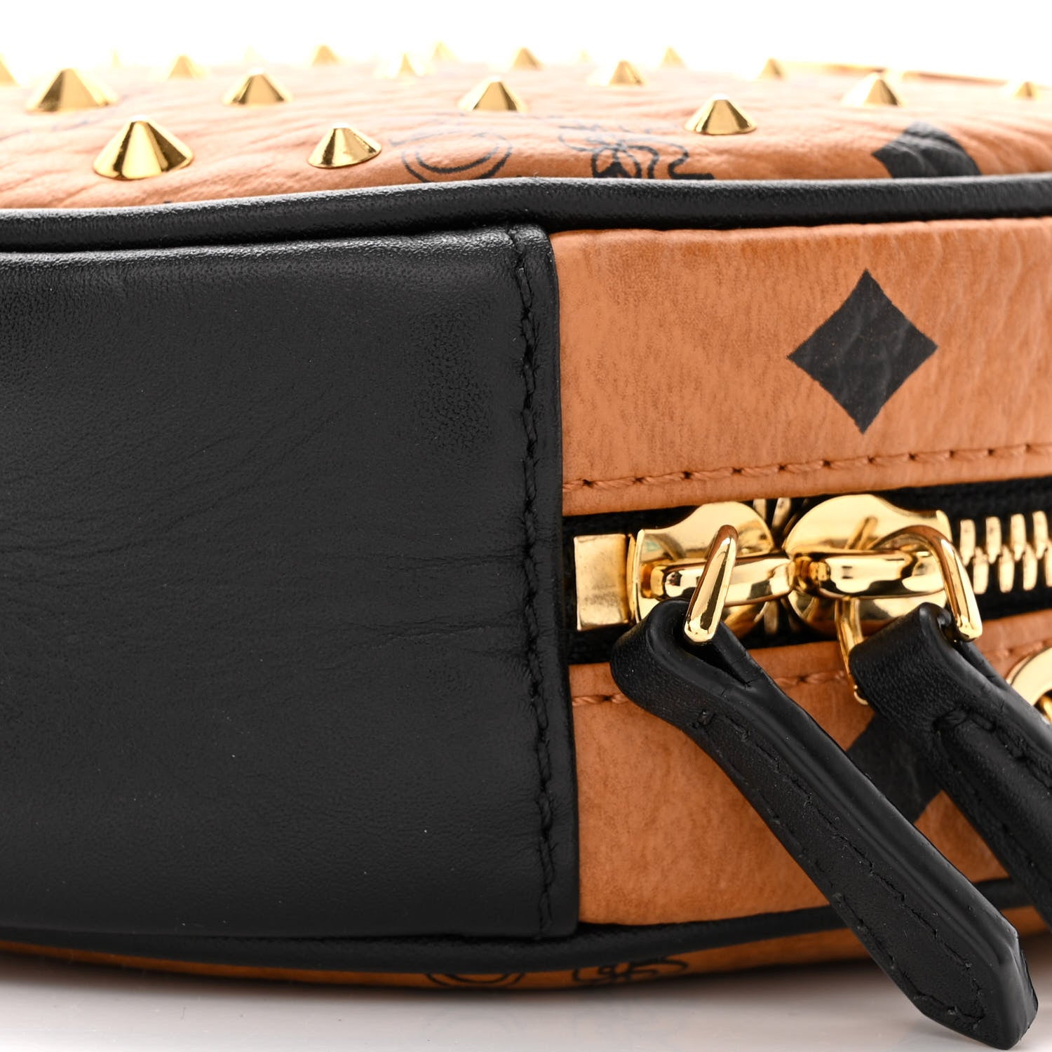 MCM Visetos Studded Orkestra Round Crossbody Cognac 10 of 10