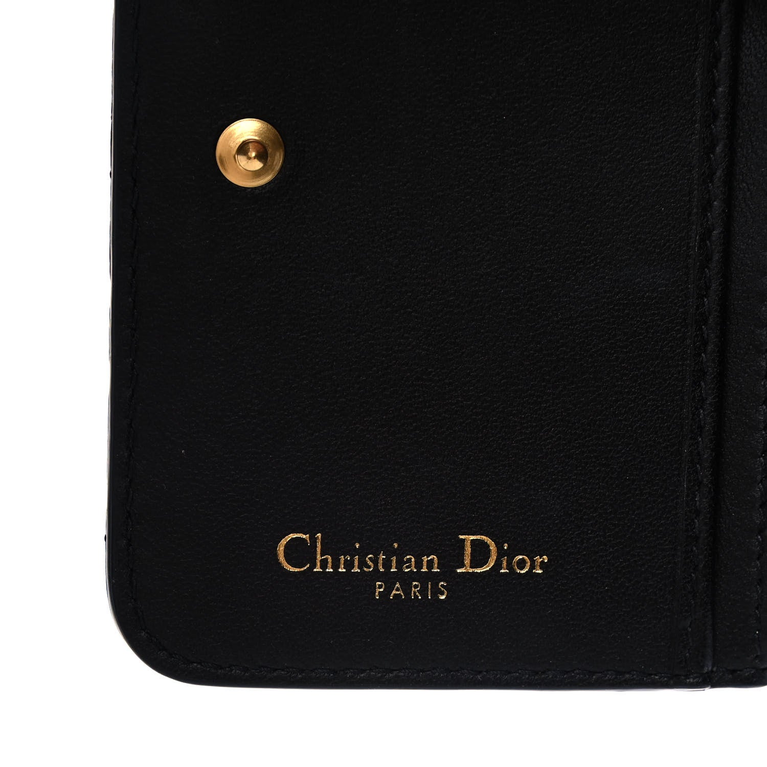 Christian Dior Grained Calfskin Supple Cannage Caro Scarlet Zipped Wallet Black 7 of 10