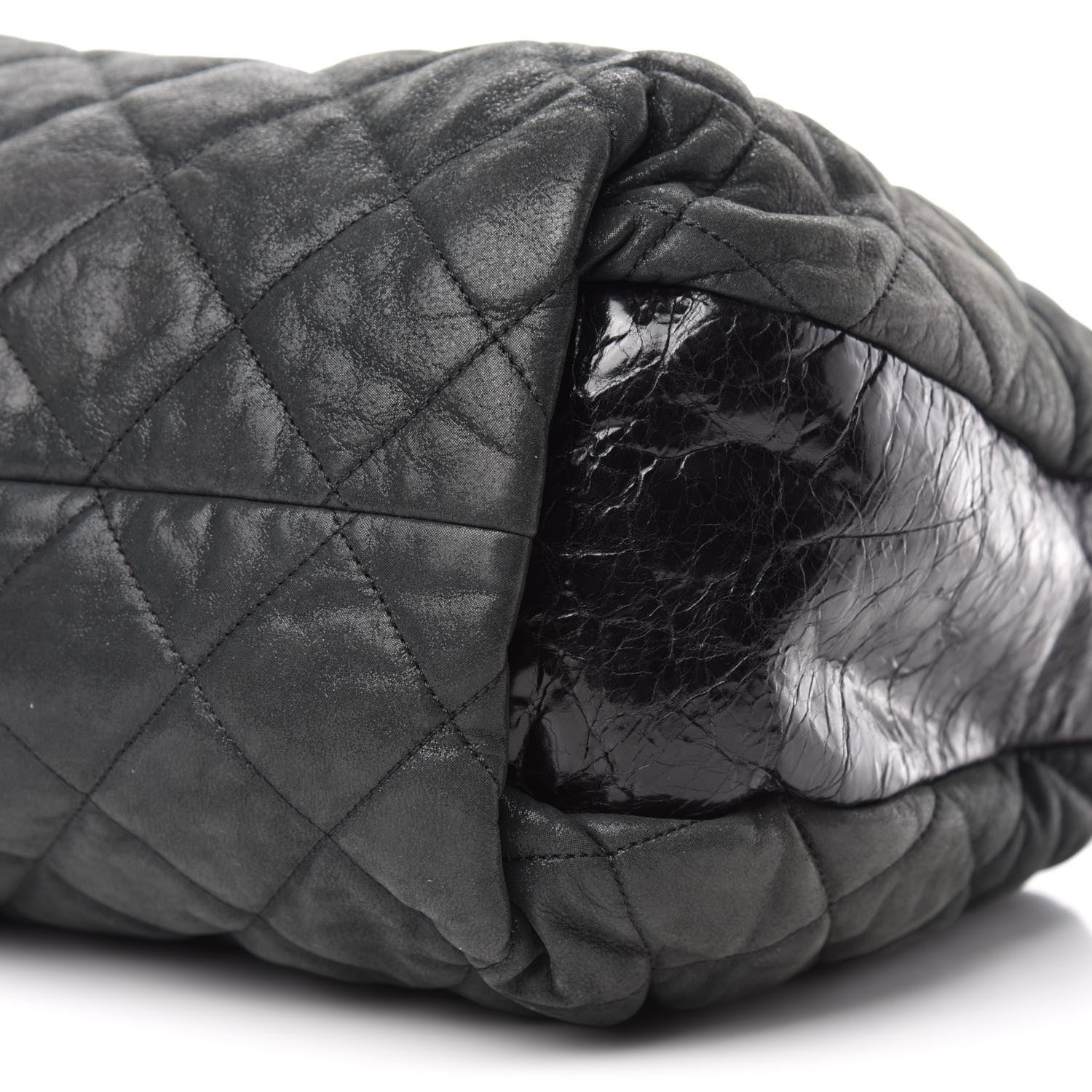 Chanel Iridescent Calfskin Quilted Coco Daily Dark Grey 7 of 11