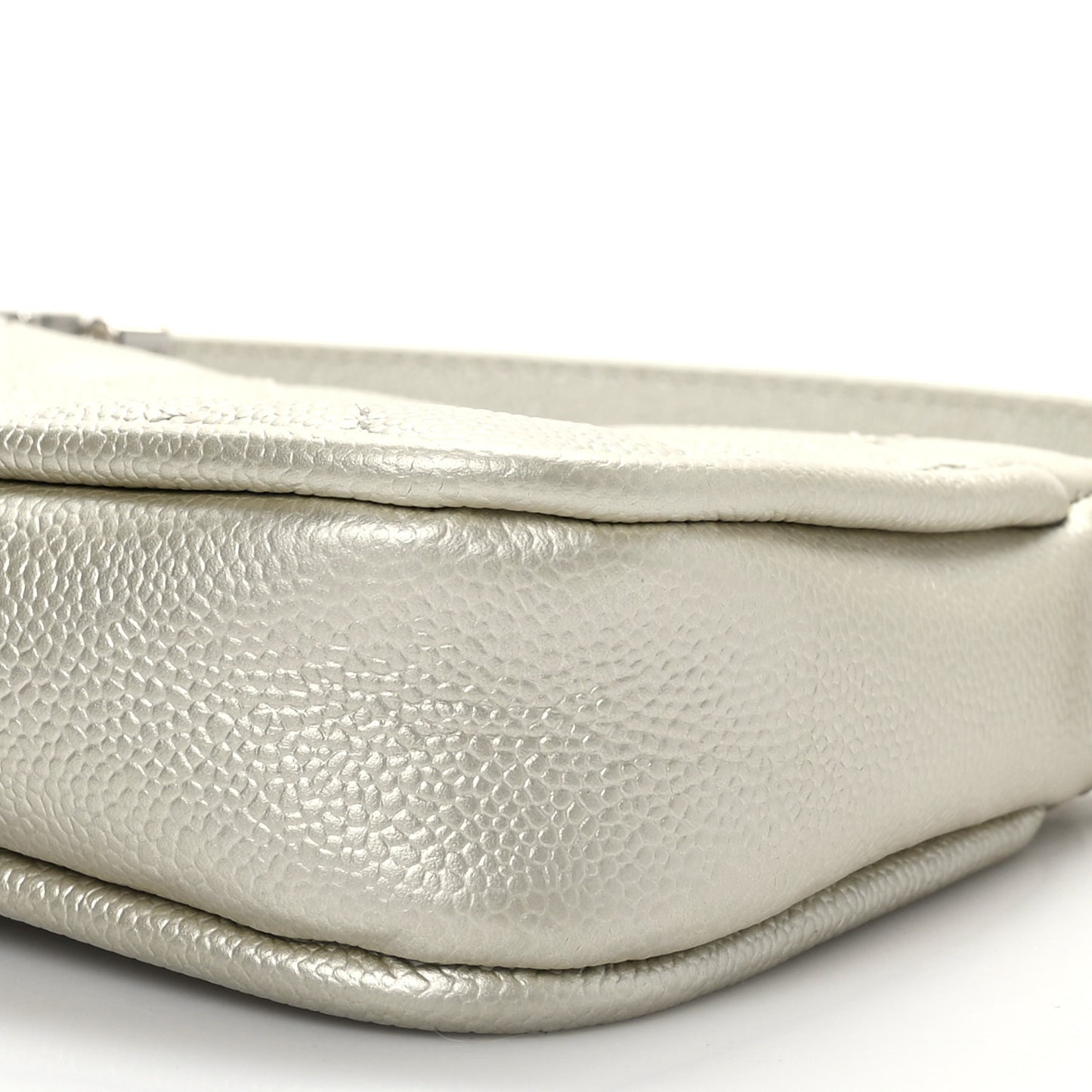 Metallic Caviar Quilted Timeless CC Shoulder Bag Gold