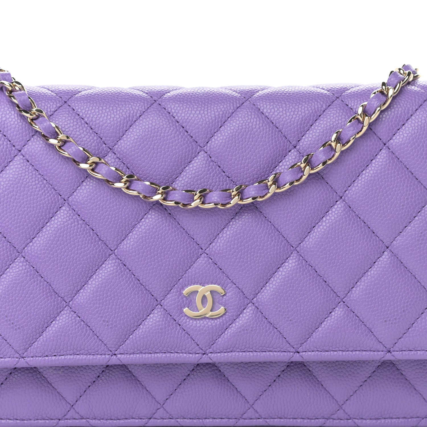 Chanel Caviar Quilted Wallet On Chain WOC Purple 9 of 14