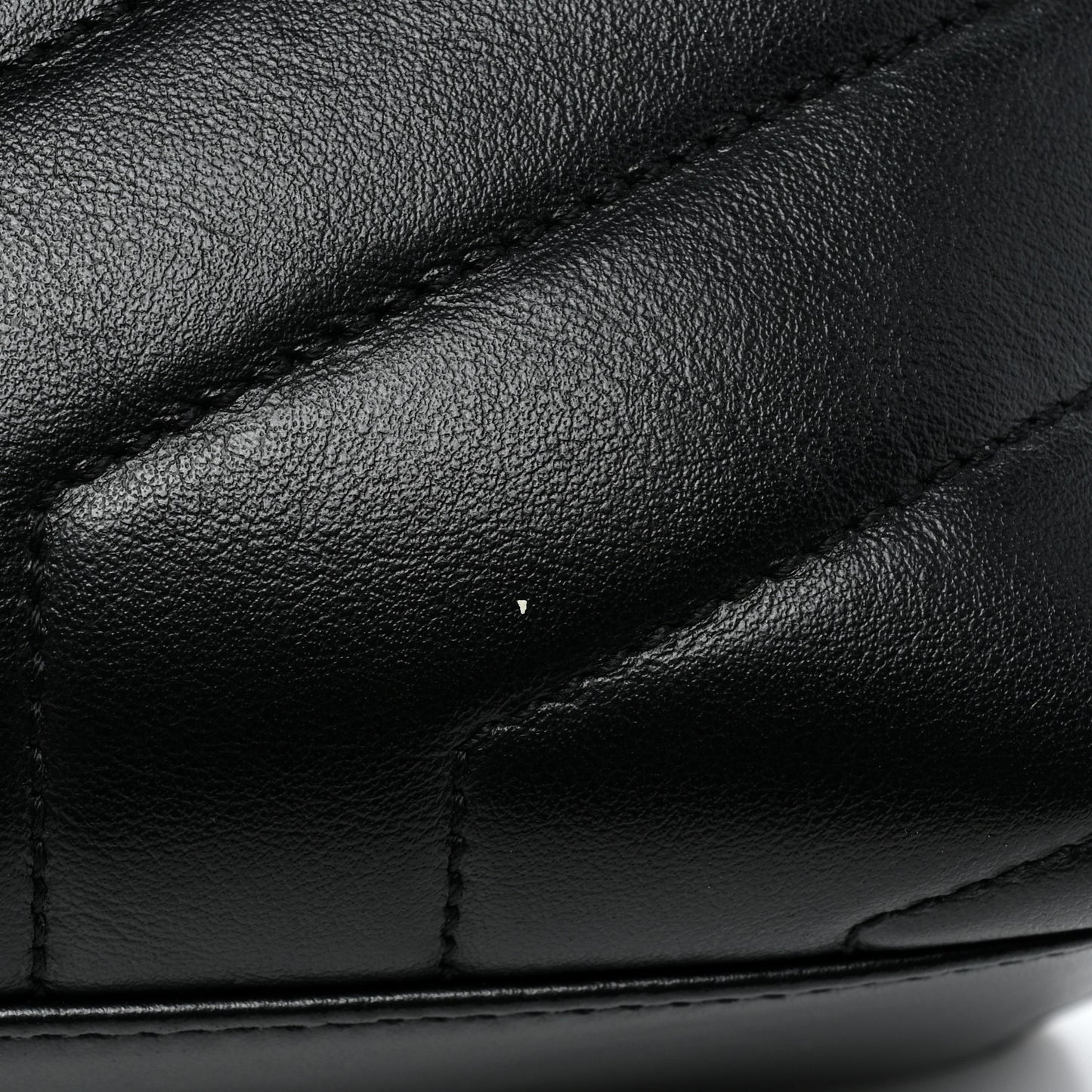 Calfskin Y Quilted Monogram Monochrome Small Loulou Chain Satchel Black