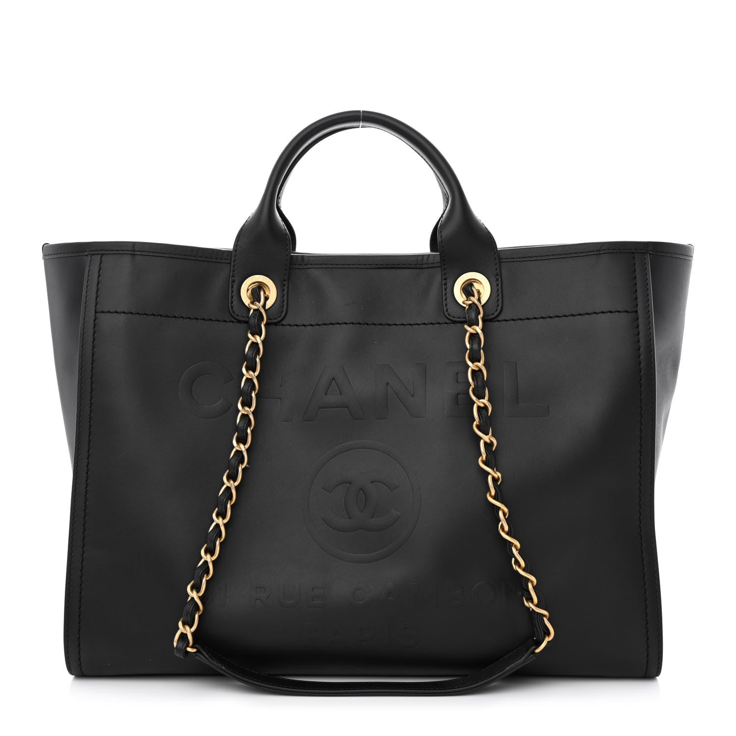 Chanel Calfskin Medium Deauville Tote Black 1 of 13