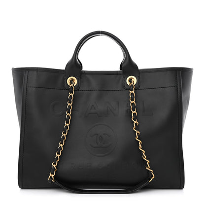 Chanel Calfskin Medium Deauville Tote Black 1 of 13