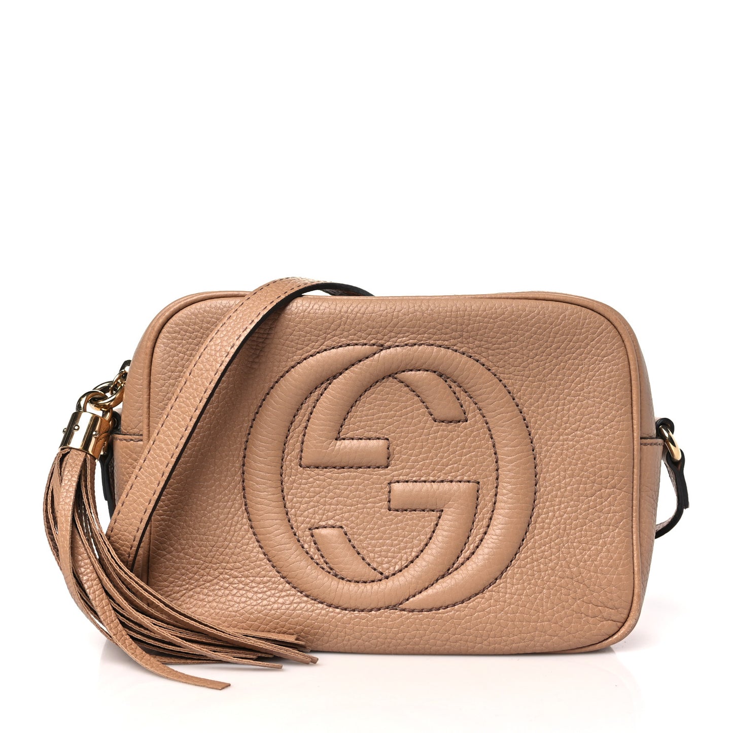 Pebbled Calfskin Small Soho Disco Bag Camelia