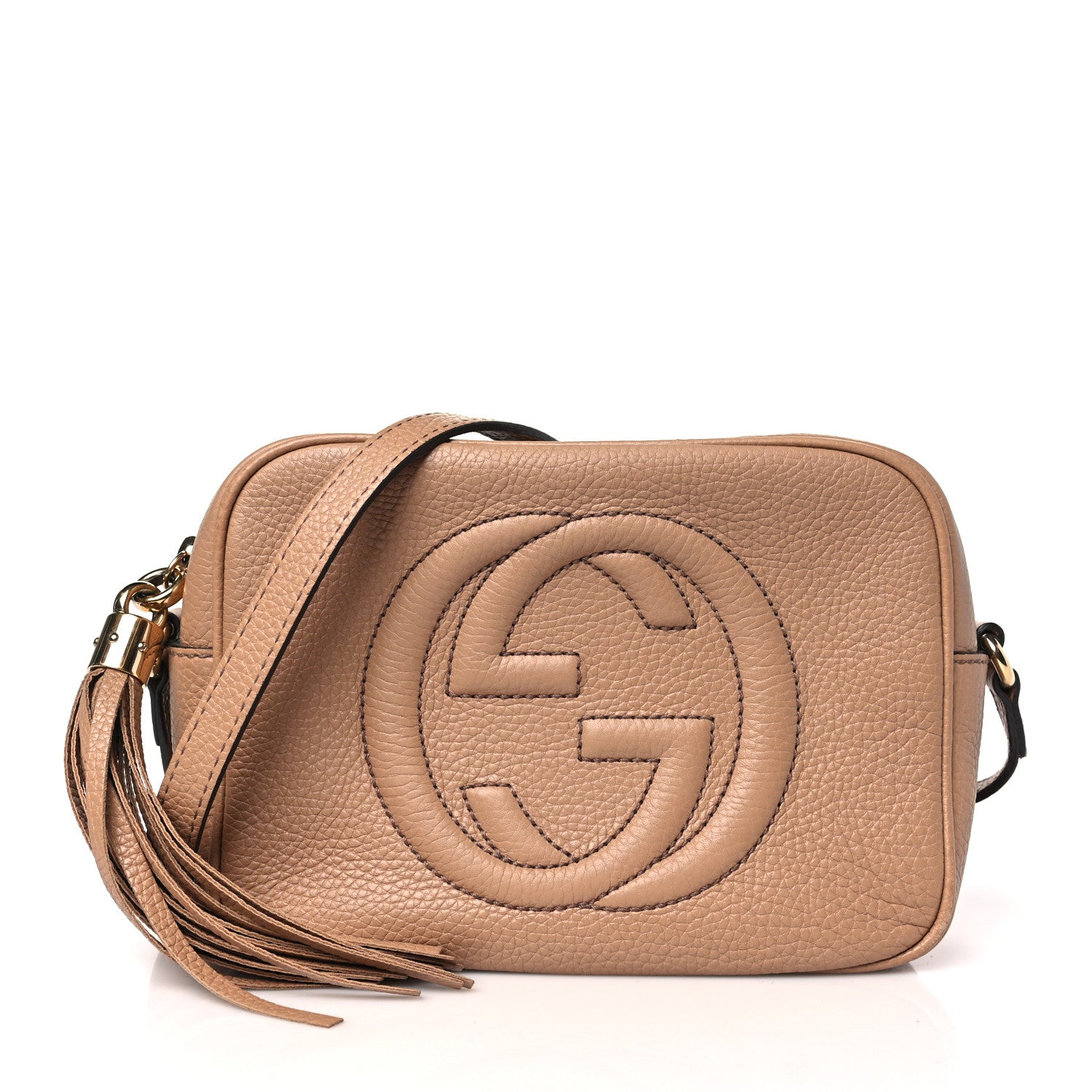 Gucci Pebbled Calfskin Small Soho Disco Bag Camelia 1 of 15