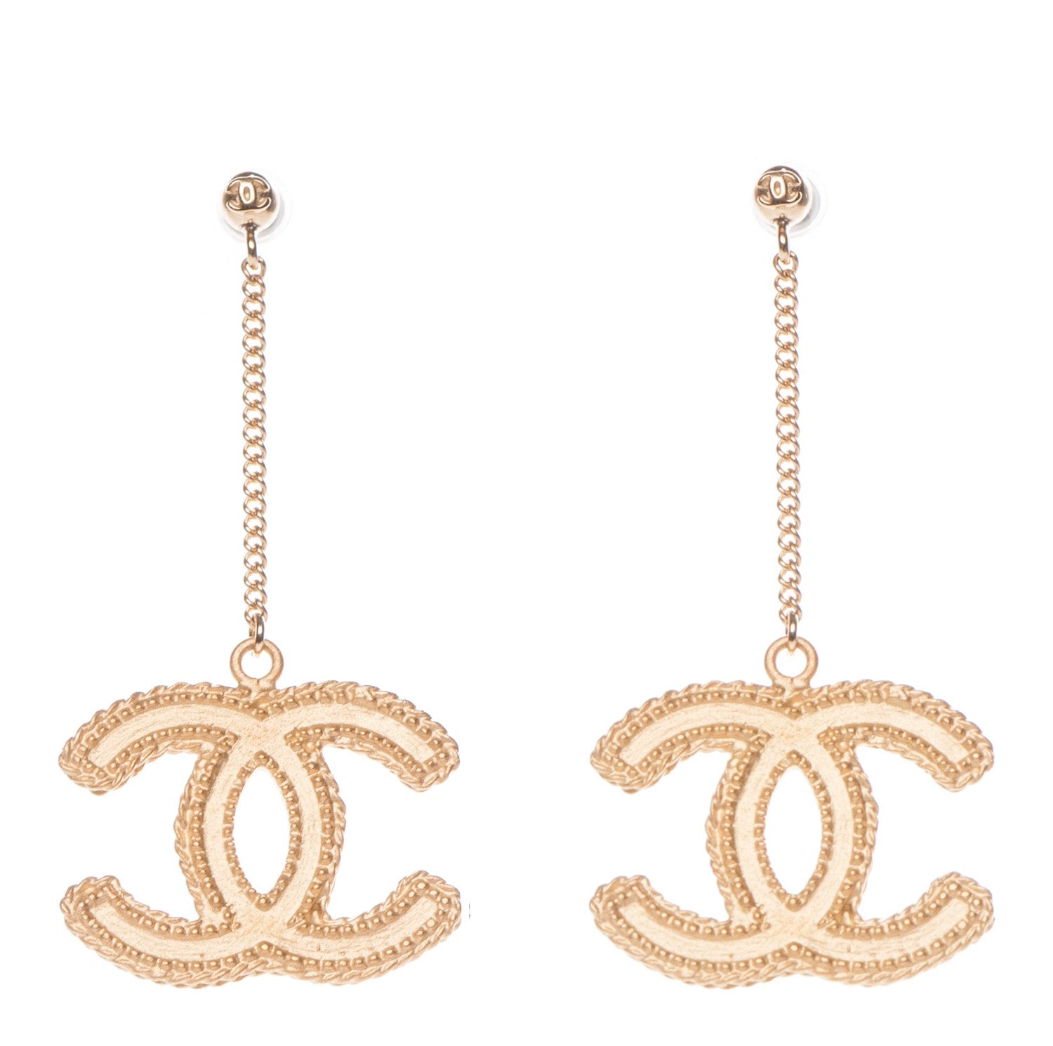 Chanel CC Drop Earrings Gold 1 of 4