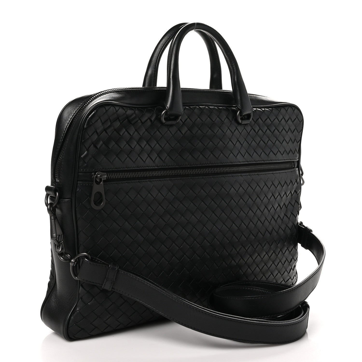 Bottega Veneta Nappa Intrecciato Briefcase Black 3 of 9