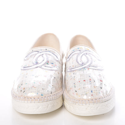 Chanel PVC Tweed CC Espadrilles 40 White Multicolor 2 of 8