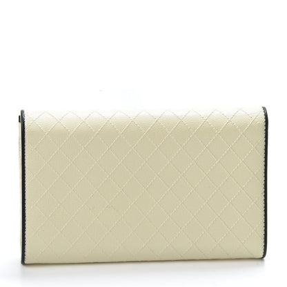 Chanel Calfskin Diamond Stitched Long Flap Wallet Ivory 2 of 10