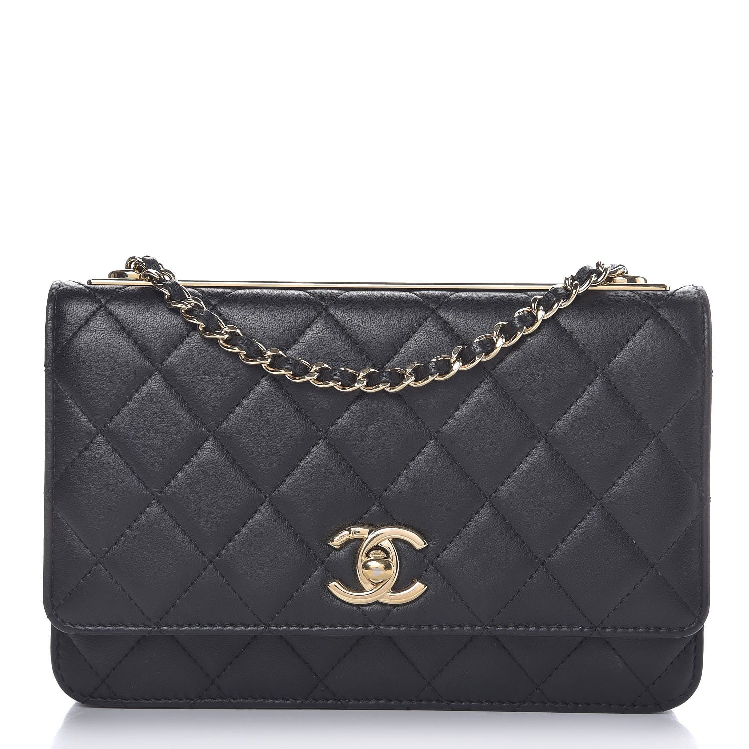 Chanel Lambskin Quilted Trendy CC Wallet On Chain WOC Black 1 of 11