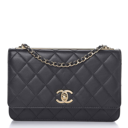 Chanel Lambskin Quilted Trendy CC Wallet On Chain WOC Black 1 of 11