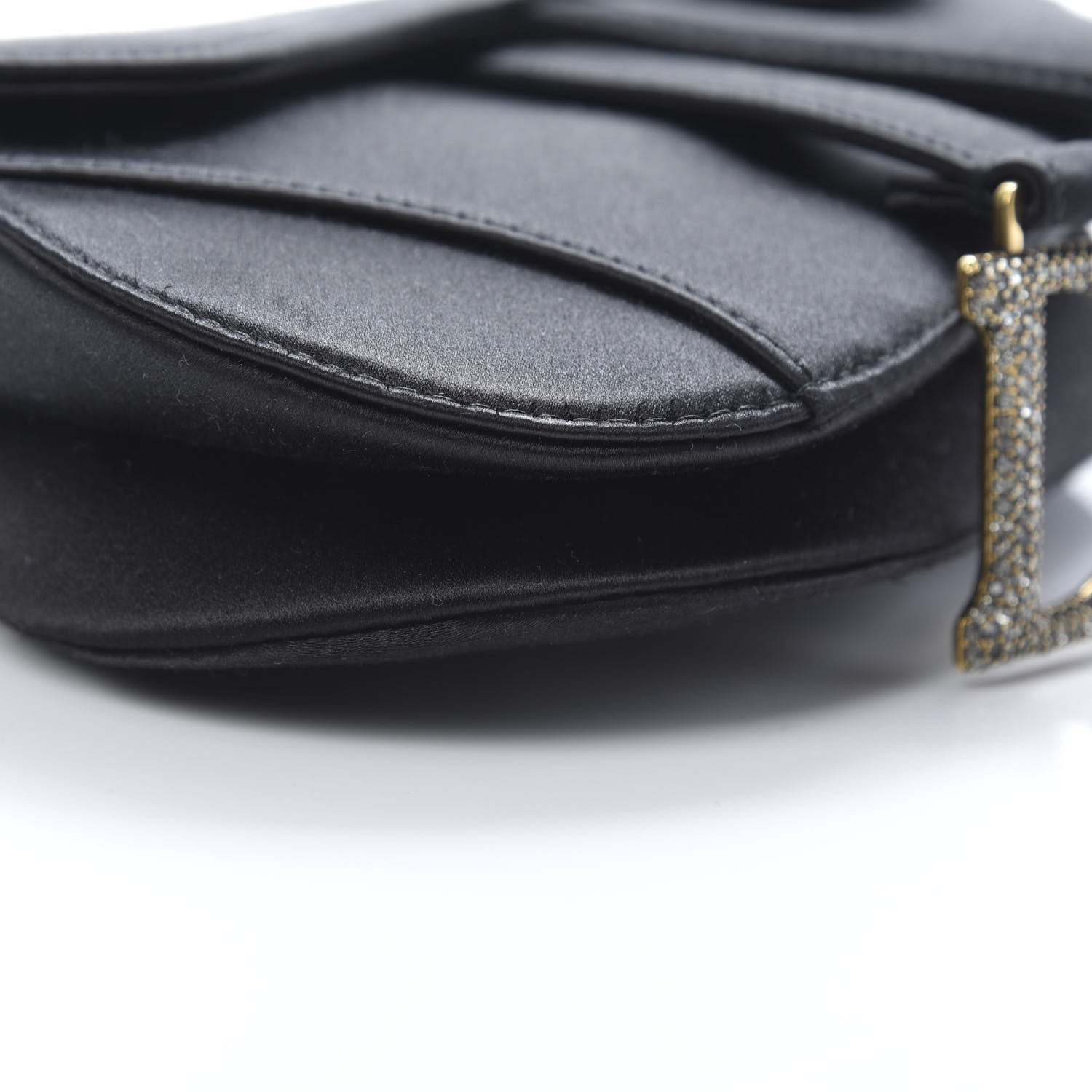 Christian Dior Satin Crystal Mini Saddle Bag Black 8 of 10