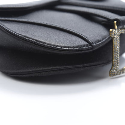 Christian Dior Satin Crystal Mini Saddle Bag Black 8 of 10