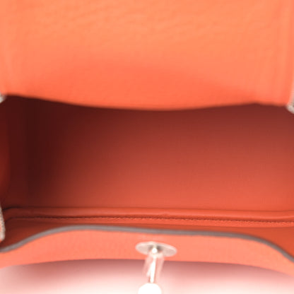 Hermes Taurillon Clemence Mini Lindy 20 Feu 4 of 4