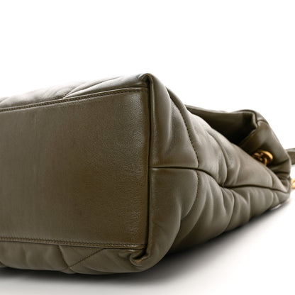 Saint Laurent Lambskin Quilted Medium Loulou Puffer Monogram Chain Satchel Seaweed 10 of 10