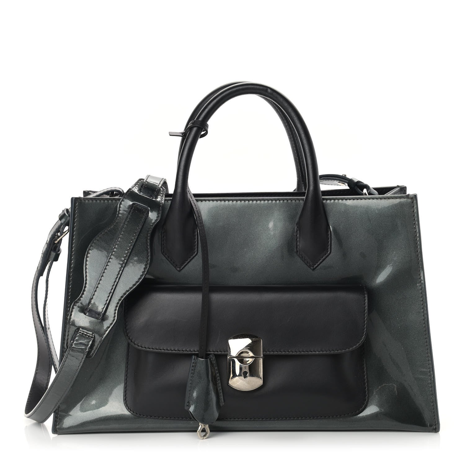 Balenciaga Patent Padlock Work XS Chartreux 1 of 16