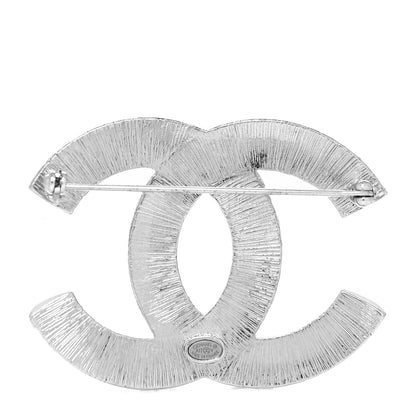 Chanel Baguette Crystal CC Brooch Silver 3 of 4