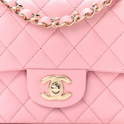 Chanel Lambskin Quilted Mini Rectangular Flap Pink 8 of 11