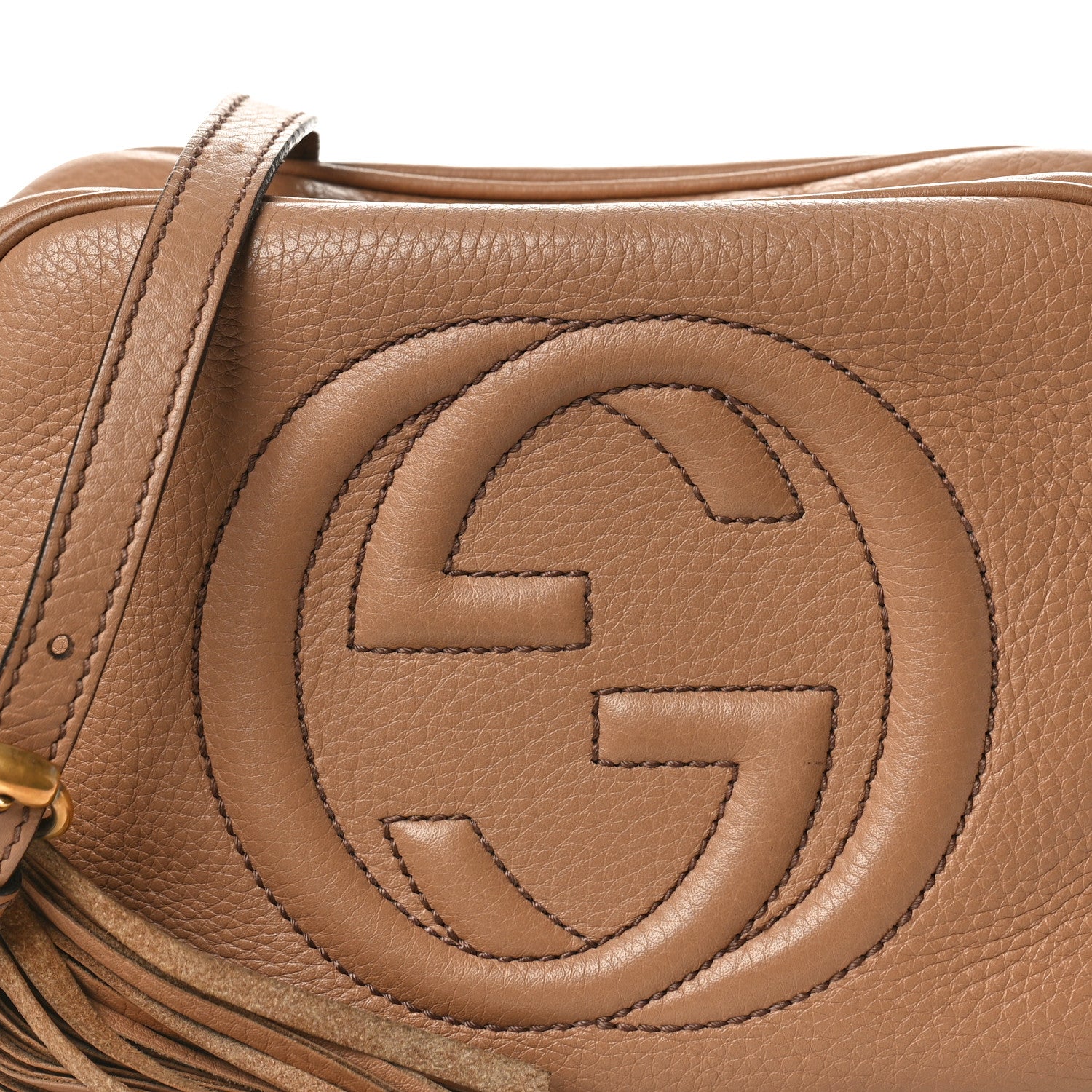 Gucci Pebbled Calfskin Small Soho Disco Bag Camelia 8 of 14