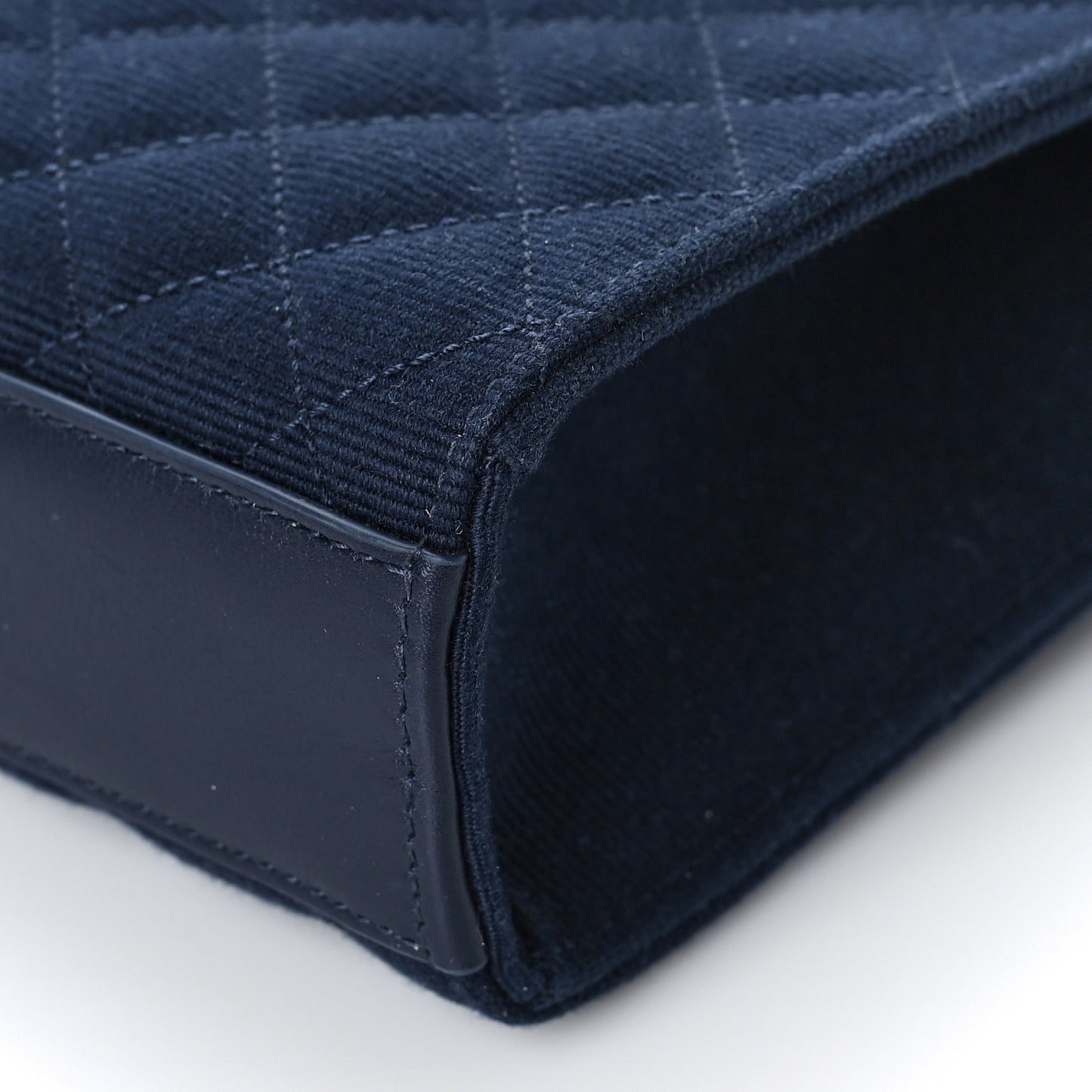 Canvas Calfskin Mixed Matelasse Triquilt Medium Monogram Satchel Deeply Blue