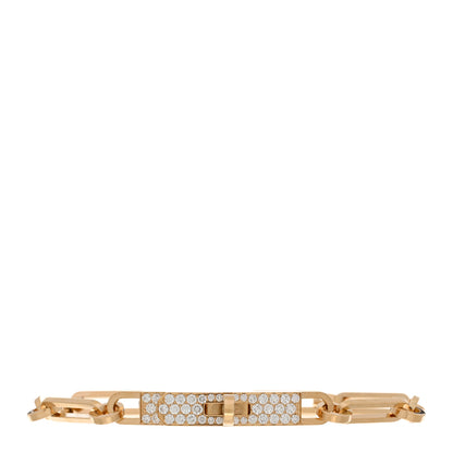 Hermes 18K Yellow Gold Diamond Pave PM Kelly Chaine Bracelet SH 1 of 4